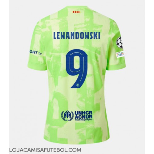 Camisa de Futebol Barcelona Robert Lewandowski #9 Equipamento Alternativo 2024-25 Manga Curta